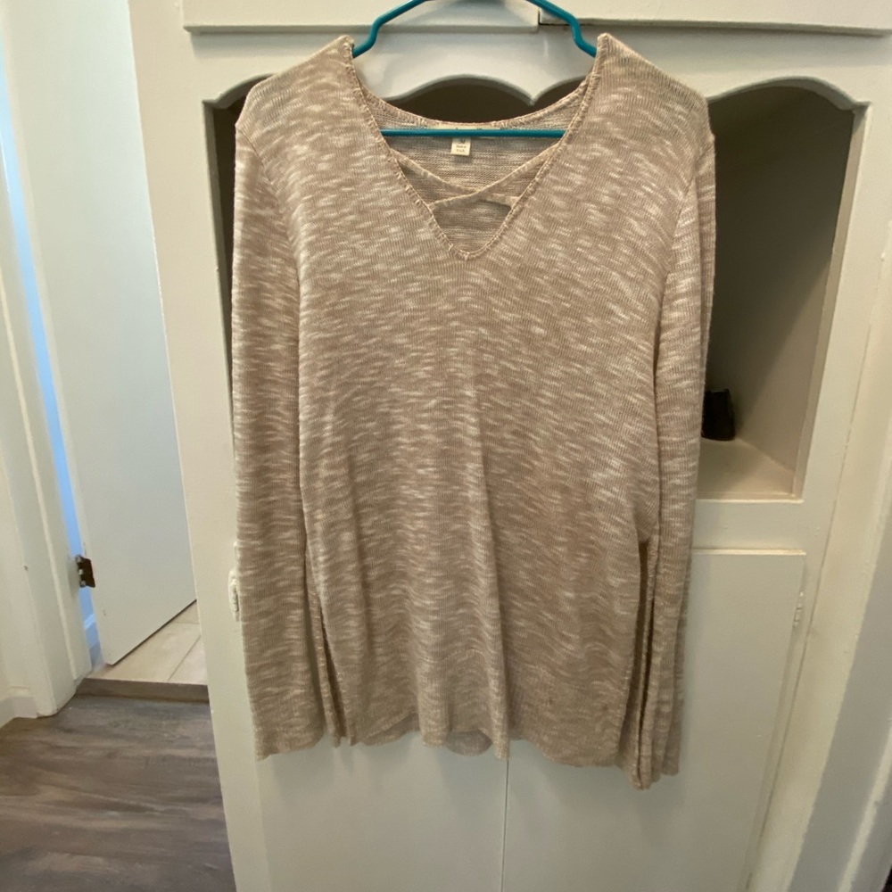 Tan, long sleeve, sweater